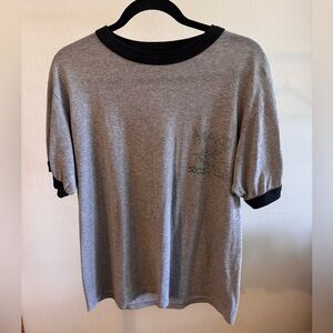 Vintage Ringer Tee Mako Soccer Club 8 Heather Grey Size S/M